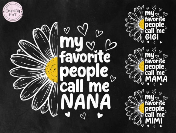 Download Mimi Nana Daisy Sublimation Design Png - Sublimation Collection
