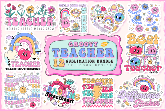 Download Groovy Teacher PNG Sublimation Bundle - Sublimation Collection