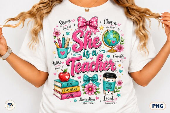 Download She is a Teacher PNG Sublimation Design - Sublimation Collection