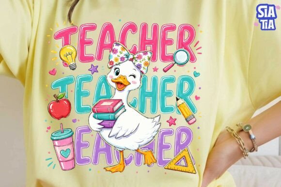 Download Cute Teacher Duck PNG Sublimation Design - Sublimation Collection