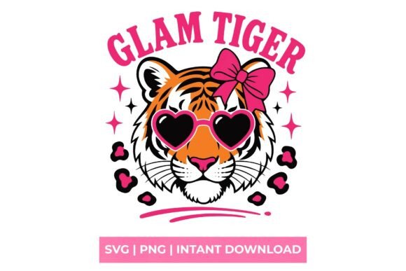 Download Glam Tiger Coquette Bow SVG - Premium Resources