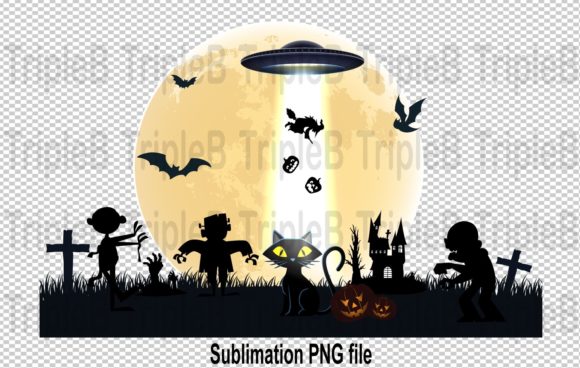 Download UFO Abduction Halloween Sublimation - Sublimation Collection
