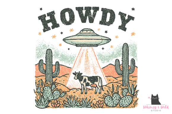 Download Alien Cow Abduction Western Clipart PNG - Alien Collection