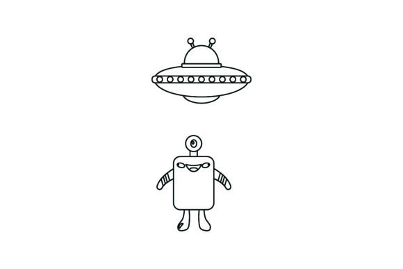 Download Flat Illustration Space Aliens Colorles - Alien Collection