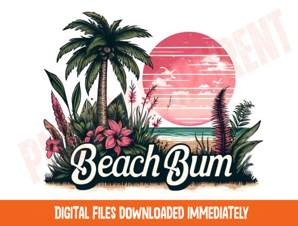 Download Retro Beach Bum Png, Summer Sublimation - Sublimation Collection