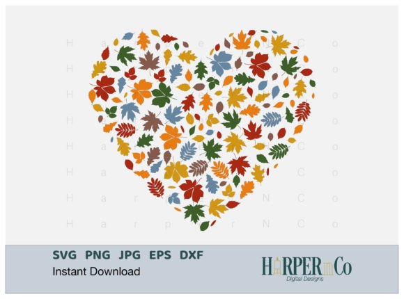 Download Colorful Fall Leaf Heart Svg Sublimation - Sublimation Collection